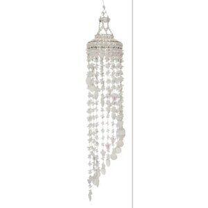 Elegant Butterfly Sea Shell Wind Chime in White